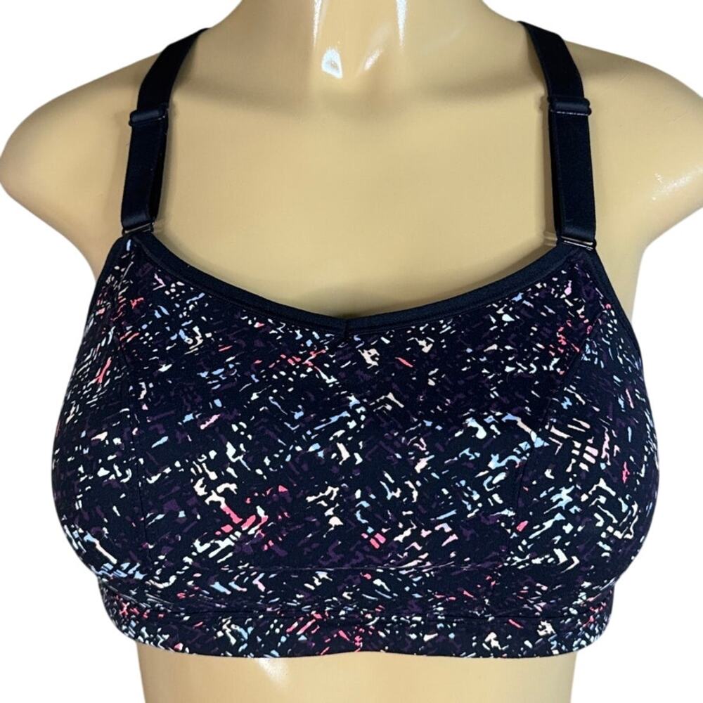 LIVI Wireless Low-Impact Zoned Seamless Contrast Sports Bra Black SZ 10 12